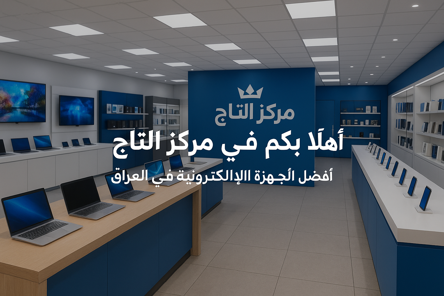Welcome section for مركز التاج main page